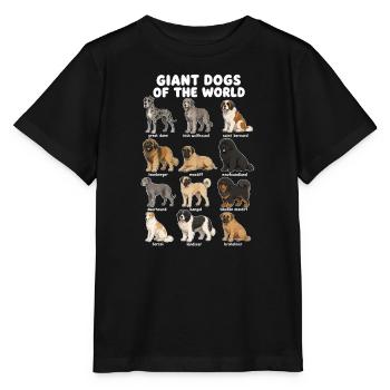 Races de chiens géants, schéma de dessin animé mignon, - T-shirt bio MINI CREATOR Stanley/Stella Enfant - noir - Devant - Mikhail (115cm)