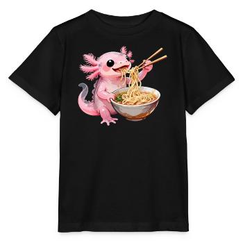Ramen Axolotl - T-shirt bio MINI CREATOR Stanley/Stella Enfant - noir - Devant - Mikhail (115cm)