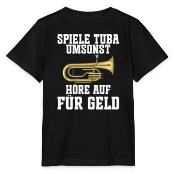 Spiele Tuba umsonst - Höre auf für Geld für Tubist - Stanley/Stella Kinder T-Shirt MINI CREATOR  - Schwarz - Vorne - Mikhail (115cm)