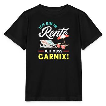 In Rente Gar Nix Liegestuhl - Stanley/Stella Kinder T-Shirt MINI CREATOR  - Schwarz - Vorne - Mikhail (115cm)