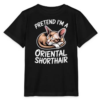 Dictons cadeaux de chats à poil court oriental - T-shirt bio MINI CREATOR Stanley/Stella Enfant - noir - Devant - Mikhail (115cm)