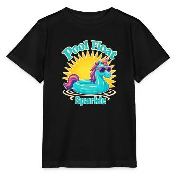 Étincelle de flotteur de piscine rétro, flotteur de licorne pailleté Su - T-shirt bio MINI CREATOR Stanley/Stella Enfant - noir - Devant - Mikhail (115cm)