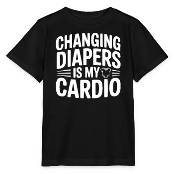 Changing Diapers Is My Cardio - Stanley/Stella MINI CREATOR Kids’ T-Shirt - black - Front - Mikhail (115cm)