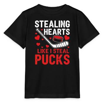 Voler des cœurs comme des palets - T-shirt bio MINI CREATOR Stanley/Stella Enfant - noir - Devant - Mikhail (115cm)