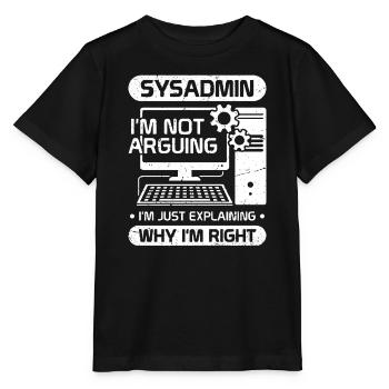 administrateur système, je ne discute pas, j’explique juste - T-shirt bio MINI CREATOR Stanley/Stella Enfant - noir - Devant - Mikhail (115cm)