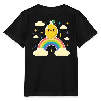 Kawaii Citron Arc-en-ciel - T-shirt bio MINI CREATOR Stanley/Stella Enfant - noir - Devant - Mikhail (115cm)