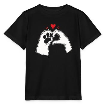 T-shirt Amour de Chat Patte Main Coeur - T-shirt bio MINI CREATOR Stanley/Stella Enfant - noir - Devant - Mikhail (115cm)