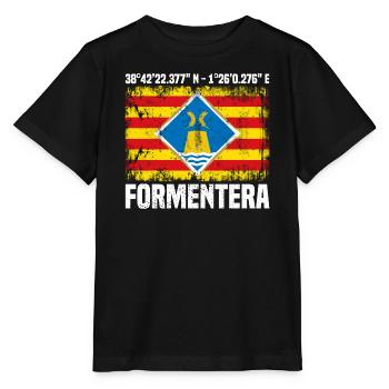 Formentera Koordinaten - Stanley/Stella Kinder T-Shirt MINI CREATOR  - Schwarz - Vorne - Mikhail (115cm)