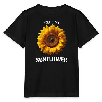 Tu es mon T-shirt Tournesol, cadeau floral - T-shirt bio MINI CREATOR Stanley/Stella Enfant - noir - Devant - Mikhail (115cm)