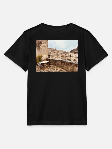 Terrasse in einem Steindorf - Stanley/Stella Kinder T-Shirt MINI CREATOR - Schwarz