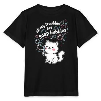 Tous mes soucis sont des bulles de savon - T-shirt bio MINI CREATOR Stanley/Stella Enfant - noir - Devant - Mikhail (115cm)