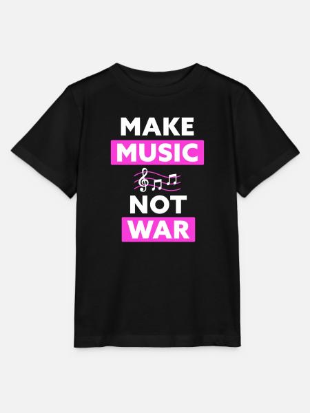 Make Music Not War - Stanley/Stella Kinder T-Shirt MINI CREATOR - Schwarz