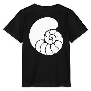 Dessin de coquillage en spirale de mer - T-shirt bio MINI CREATOR Stanley/Stella Enfant - noir - Devant - Mikhail (115cm)