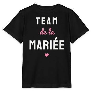 Team de la Mariée EVJF Coeur Mariage Fête Copines - Stanley/Stella Kinder T-Shirt MINI CREATOR  - Schwarz - Vorne - Mikhail (115cm)