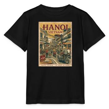 Coucher de soleil à Hanoï Vietnam - T-shirt bio MINI CREATOR Stanley/Stella Enfant - noir - Devant - Mikhail (115cm)