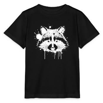 Waschbär-Splash-Graffiti - Stanley/Stella Kinder T-Shirt MINI CREATOR  - Schwarz - Vorne - Mikhail (115cm)