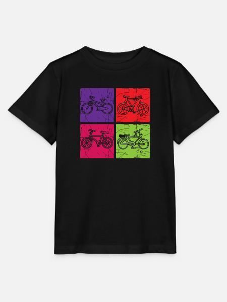 Farbenfrohe, unruhige Fahrrad-Popkunst - Stanley/Stella Kinder T-Shirt MINI CREATOR  - Schwarz