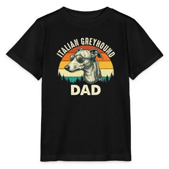 Père lévrier italien Fier propriétaire d’Iggy - T-shirt bio MINI CREATOR Stanley/Stella Enfant - noir - Devant - Mikhail (115cm)