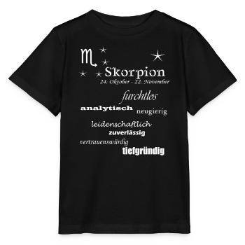 Skorpion_Sternzeichen - Stanley/Stella Kinder T-Shirt MINI CREATOR  - Schwarz - Vorne - Mikhail (115cm)