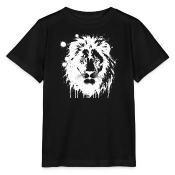 Lion Splash Blanc - T-shirt bio MINI CREATOR Stanley/Stella Enfant - noir - Devant - Mikhail (115cm)