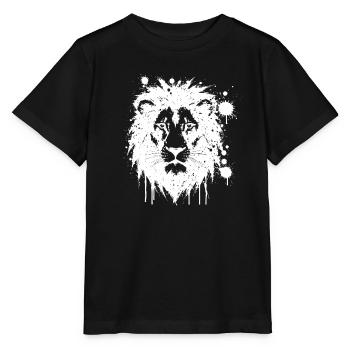 Lion Splash White - Stanley/Stella Kinder T-Shirt MINI CREATOR  - Schwarz - Vorne - Mikhail (115cm)
