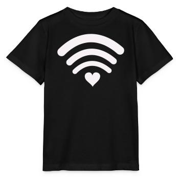 WLANLiebe Herz-Wifi Design - Stanley/Stella Kinder T-Shirt MINI CREATOR  - Schwarz - Vorne - Mikhail (115cm)