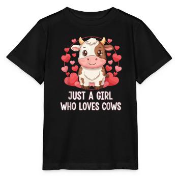 L’amour des vaches dans le cercle du cœur - T-shirt bio MINI CREATOR Stanley/Stella Enfant - noir - Devant - Mikhail (115cm)