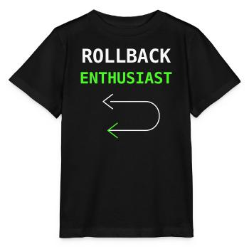 Cadeau d’humour pour l’administration système Rollback Enthusiast IT - T-shirt bio MINI CREATOR Stanley/Stella Enfant - noir - Devant - Mikhail (115cm)