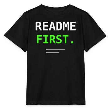 README Premier Programmeur Humor Don Nerd ! - T-shirt bio MINI CREATOR Stanley/Stella Enfant - noir - Devant - Mikhail (115cm)