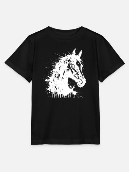 Abstraktes Spritzpferd - Stanley/Stella Kinder T-Shirt MINI CREATOR - Schwarz