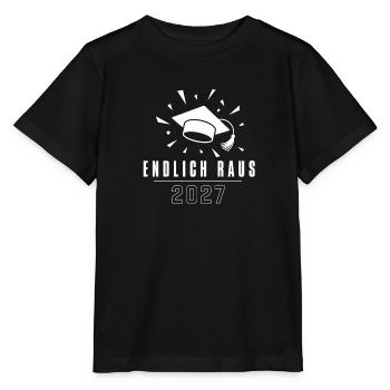Endlich Raus 2027 – Doktorhut Abschluss Vektor - Stanley/Stella Kinder T-Shirt MINI CREATOR  - Schwarz - Vorne - Mikhail (115cm)