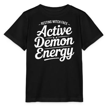 Visage de Sorcière Active Énergie Démoniaque - T-shirt bio MINI CREATOR Stanley/Stella Enfant - noir - Devant - Mikhail (115cm)