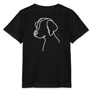 Hund mit Schlappohren Skizze – süßes Tiermotiv - Stanley/Stella Kinder T-Shirt MINI CREATOR  - Schwarz - Vorne - Mikhail (115cm)