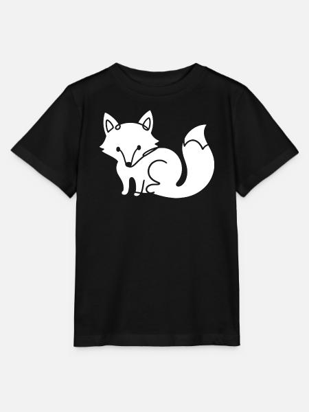 Fuchs Silhouette – Waldtier Minimal Motiv - Stanley/Stella Kinder T-Shirt MINI CREATOR  - Schwarz