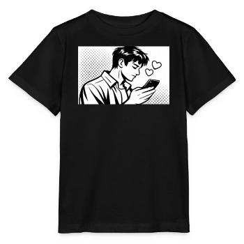 man in love - Stanley/Stella Kinder T-Shirt MINI CREATOR  - Schwarz - Vorne - Mikhail (115cm)