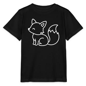Côté renard mignon – Croquis d’animal des bois - T-shirt bio MINI CREATOR Stanley/Stella Enfant - noir - Devant - Mikhail (115cm)
