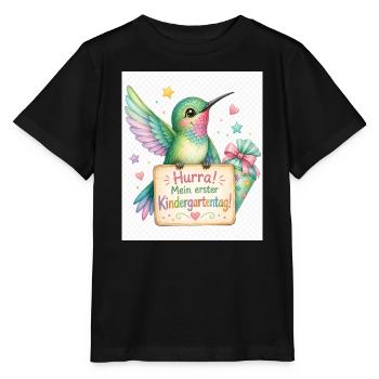 Hurra: Erster Kindergartenstart - Stanley/Stella Kinder T-Shirt MINI CREATOR  - Schwarz - Vorne - Mikhail (115cm)