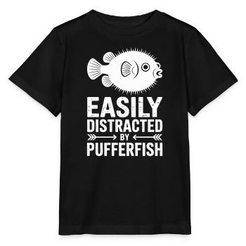 Expressions du poisson-globe : Cadeau amusant du poisson-globe - T-shirt bio MINI CREATOR Stanley/Stella Enfant - noir - Devant - Mikhail (115cm)