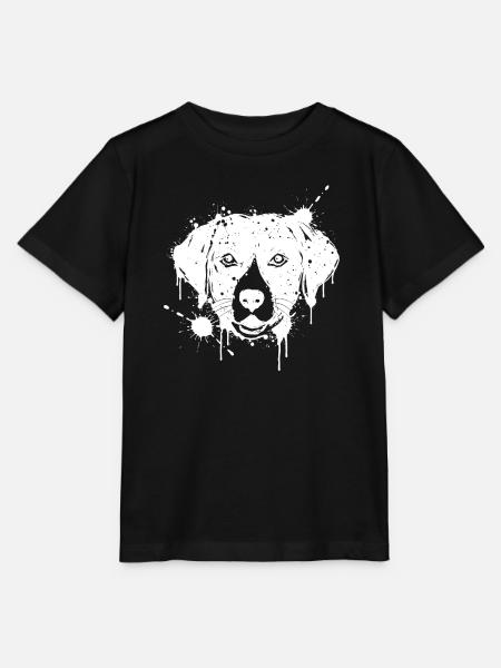 Labrador-Farbspritzer weißer Hundekopf - Stanley/Stella Kinder T-Shirt MINI CREATOR  - Schwarz