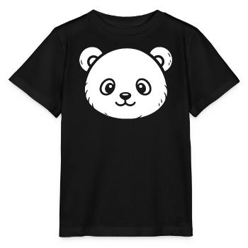 Croquis de panda mignon – Motif d’animal duveteux - T-shirt bio MINI CREATOR Stanley/Stella Enfant - noir - Devant - Mikhail (115cm)