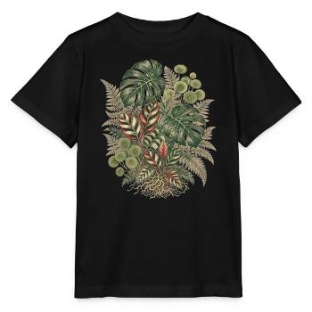 Botanical Jungle – Vintage Pflanzen Bouquet - Stanley/Stella Kinder T-Shirt MINI CREATOR  - Schwarz - Vorne - Mikhail (115cm)