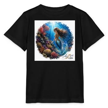 Unterwasser-Meerjungfrau im Riff - Stanley/Stella Kinder T-Shirt MINI CREATOR  - Schwarz - Vorne - Mikhail (115cm)