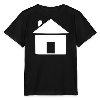 Haus minimal Bauherr Geschenk  - Stanley/Stella Kinder T-Shirt MINI CREATOR  - Schwarz - Vorne - Mikhail (115cm)