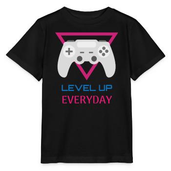 Level Up Everyday Gamer - Stanley/Stella Kinder T-Shirt MINI CREATOR  - Schwarz - Vorne - Mikhail (115cm)