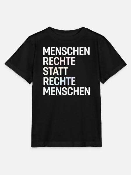 Menschenrechte statt rechte Menschen Spruch Demo - Stanley/Stella Kinder T-Shirt MINI CREATOR - Schwarz