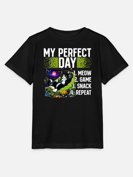 Gamer Gaming Cat Video Game - Stanley/Stella Kinder T-Shirt MINI CREATOR - Schwarz