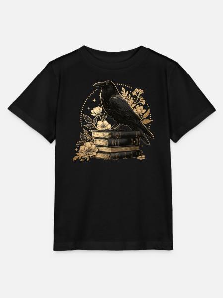 Rabe auf Büchern - Stanley/Stella Kinder T-Shirt MINI CREATOR - Schwarz