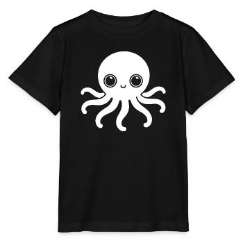 Süßer Oktopus One Line Kawaii Motiv - Stanley/Stella Kinder T-Shirt MINI CREATOR  - Schwarz - Vorne - Mikhail (115cm)