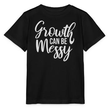 Growth Can Be Messy Personal Growth Quote Logo - Stanley/Stella MINI CREATOR Kids’ T-Shirt - black - Front - Mikhail (115cm)
