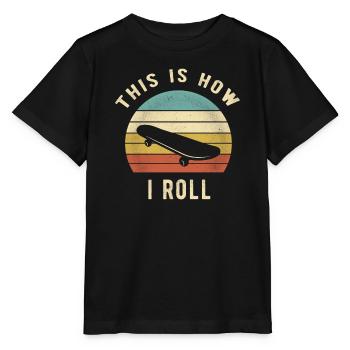 Retro-Skateboard-Liebhaber-Geschenk So rolle ich - Stanley/Stella Kinder T-Shirt MINI CREATOR  - Schwarz - Vorne - Mikhail (115cm)
